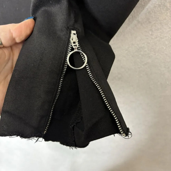 PAIGE Womens Coated Verdugo Skinny Zip Ankle Raw Edge Jeans Black‎ Fog Sz 28 - Picture 5 of 8